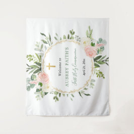 最初の聖餐用ピンク金ゴールドの背景 タペストリー