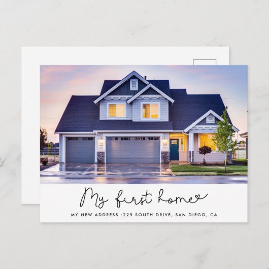 最初の自宅案内はがき ポストカード (正面/裏面)
