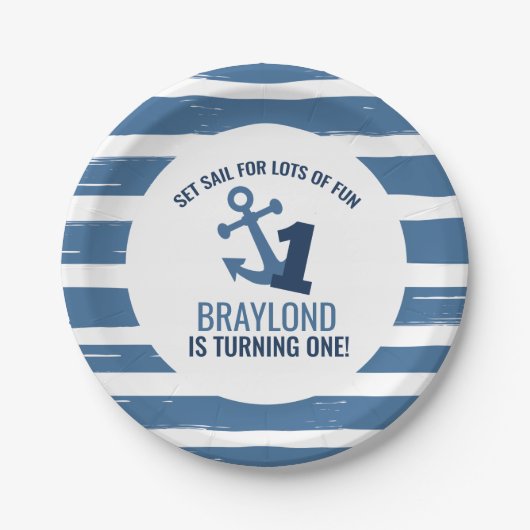最初の航海の誕生日紙プレート ペーパープレート (正面)
