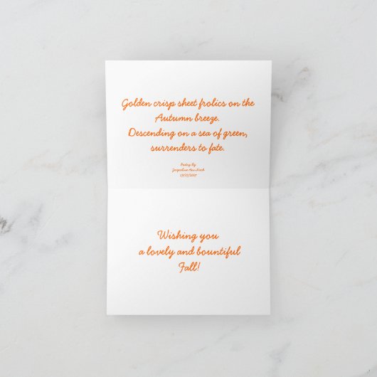 最初の落ちた詩のグリーティングカード カード (内部)