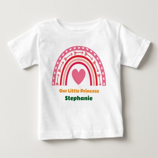 最初の虹の旅 1歳の誕生日写真 ベビーTシャツ (正面)