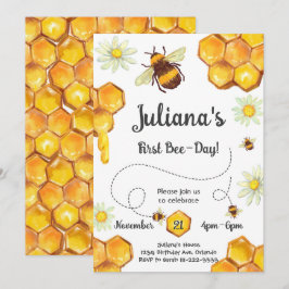 最初の蜂の日誕生日パーティー招待状 招待状