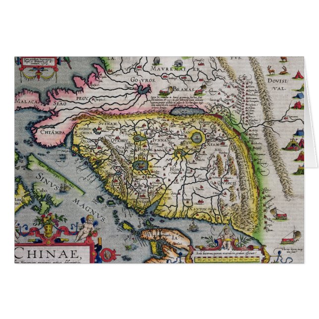 最初の西部の地図書の中国| 1584年 (正面横)