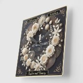 最初の記念日への上品な記念品 スクエア壁時計 (傾斜)