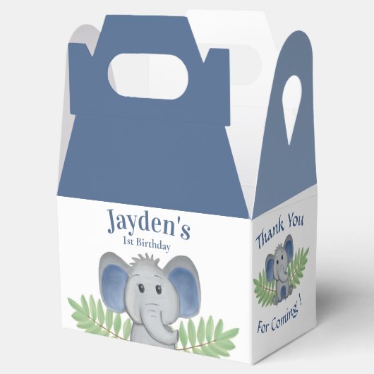 最初の誕生日ありがとうボーイブルーエレファントジャングル フェイバーボックス (オープン)