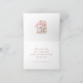 最初の誕生日かわいい象(ピンク) サンキューカード (内部)