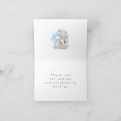 最初の誕生日かわいい象(青) サンキューカード (内部)