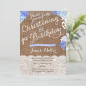 最初の誕生日と男の子の《キリスト教》洗礼式や命名式カード 招待状 (スタンド正面)