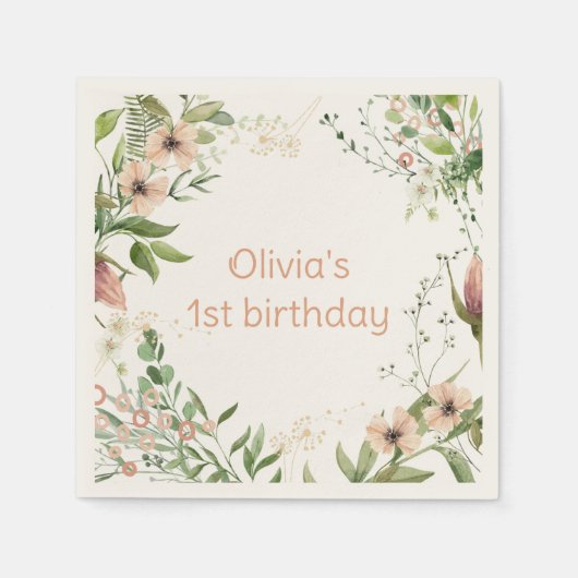 最初の誕生日に雑草のように育ち スタンダードカクテルナプキン (正面)