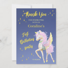 最初の誕生日のフラットサンキューカード サンキューカード