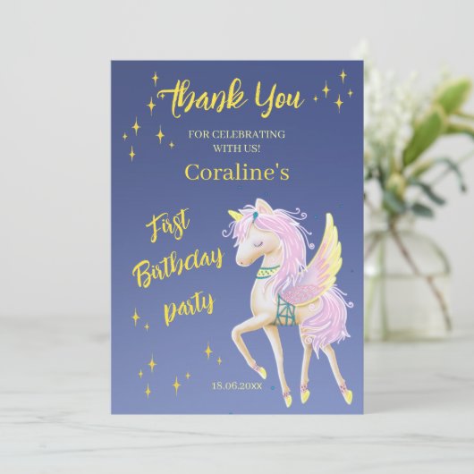 最初の誕生日のフラットサンキューカード サンキューカード (スタンド正面)