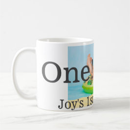 最初の誕生日の写真モダンを1つ追加する日付 コーヒーマグカップ