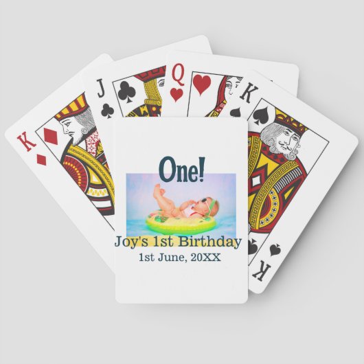 最初の誕生日の写真モダンを1つ追加する日付 トランプ (裏面)