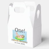 最初の誕生日の写真モダンを1つ追加する日付 フェイバーボックス (オープン)