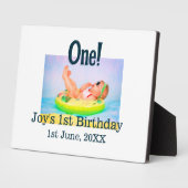 最初の誕生日の写真モダンを1つ追加する日付 フォトプラーク (側面)