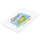 最初の誕生日の写真モダンを1つ追加する日付 マグネット (左側)