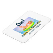 最初の誕生日の写真モダンを1つ追加する日付 マグネット (左側)