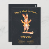 最初の誕生日の動物カード ポストカード (正面/裏面)