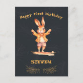 最初の誕生日の動物カード ポストカード (正面)