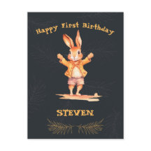 最初の誕生日の動物カード