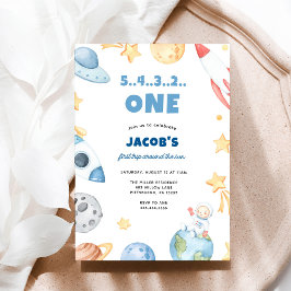 最初の誕生日の宇宙ブラストオフ 招待状