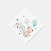 最初の誕生日の紙ナプキン。 スタンダードカクテルナプキン (角)