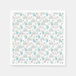 最初の誕生日の紙ナプキン。 スタンダードカクテルナプキン