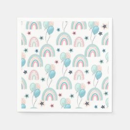 最初の誕生日の紙ナプキン。 スタンダードカクテルナプキン