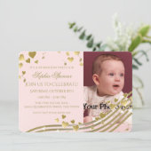 最初の誕生日の音楽とハート 招待状 (スタンド正面)