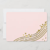 最初の誕生日の音楽とハート 招待状 (裏面)