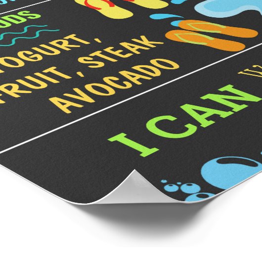 最初の誕生日の黒板の署名プールパーティー ポスター (角)