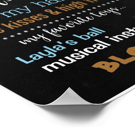 最初の誕生日の黒板サイン男の子 ポスター (角)