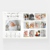 最初の誕生日カスタムフォトマイルストーンのタイムライン 横断幕 (横)