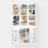 最初の誕生日カスタムフォトマイルストーンのタイムライン 横断幕 (縦)