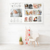 最初の誕生日カスタムフォトマイルストーンのタイムライン 横断幕 (インサイチュ)