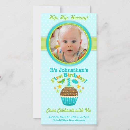 最初の誕生日カップケーキ（男の子） (正面)