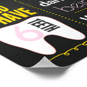 最初の誕生日シャルボードサイン紙吹雪ピンクの女の子 ポスター (角)