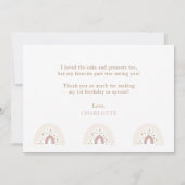 最初の誕生日シンプルのエレガント写真 サンキューカード (裏面)