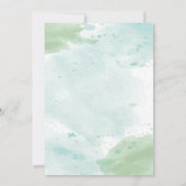 最初の誕生日ディノ恐竜の水色 招待状 (裏面)