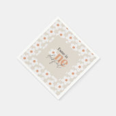 最初の誕生日デイジーボホレトロテラコッタナチュラル スタンダードカクテルナプキン (角)