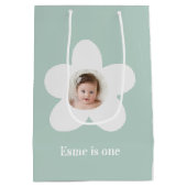 最初の誕生日デイジーボホレトロテラコッタナチュラル ミディアムペーパーバッグ (裏面)