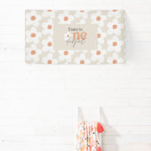 最初の誕生日デイジーボホレトロテラコッタナチュラル 横断幕 (インサイチュ)