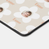 最初の誕生日デイジーボホレトロピンクイエロー デスクマット (コーナー)