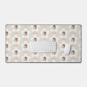 最初の誕生日デイジーボホレトロピンクイエロー デスクマット (キーボード&マウス)