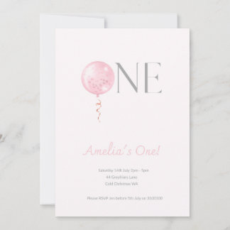 最初の誕生日バルーン誕生日の招待 案内状