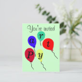 最初の誕生日パーティバルーン招待状カスタマイズ 招待状 (スタンド正面)