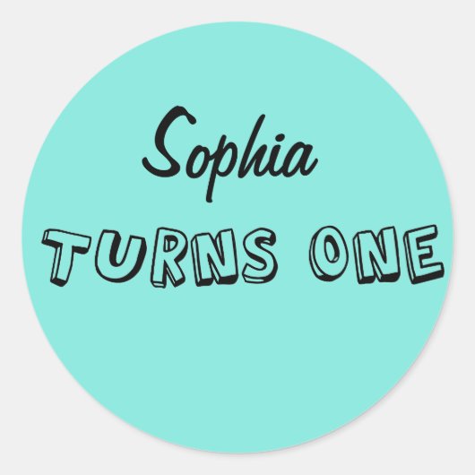 最初の誕生日パーティーとお気に入りステッカー ラウンドシール (正面)