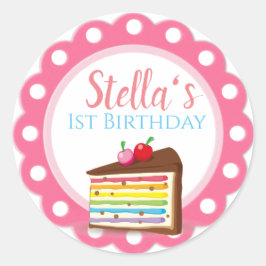 最初の誕生日パーティーのシール ラウンドシール