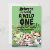 最初の誕生日パーティーの両面招待状 招待状 (裏面)