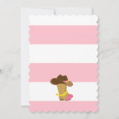 最初の誕生日パーティーの招待ワイルドウエスト女性のカーボーイ 招待状 (裏面)